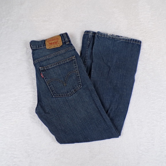 Levis 527 Boot Cut 16 Regular 28X28 Distressed Blue Wash Women's Jeans - Picture 1 of 11